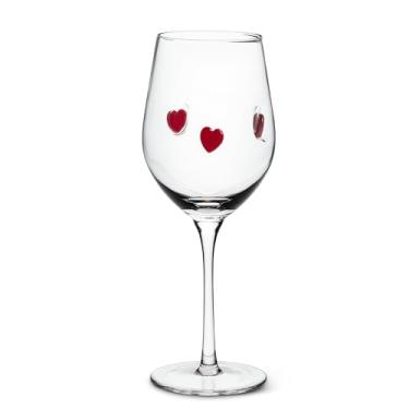 Imagem de Abbott Collection Taça de vinho Hearts - Vidro, transparente/vermelho, 21,6 cm A (396 g)