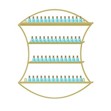 Imagem de Racks de armazenamento de esmalte de parede de metal prateleira de esmalte de parede e suporte de óleo essencial, usado em salão de unhas, salão de beleza, perfume doméstico/cosméticos/suprimentos de