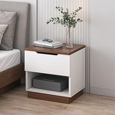 Imagem de Mesas de cabeceira, mesa de cabeceira, mesa de cabeceira simples, moderna, mobília de quarto, cômoda de madeira, mini armário de armazenamento, mesa de centro (cor: estilo três) (estilo um)