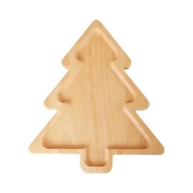 Imagem de Bandeja De Madeira Em Forma De Rena Para Natal, Prato De Doces, Salada