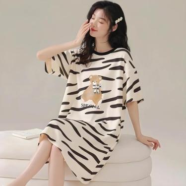 Imagem de Camisola De Verão Estilo Fofo Para Mulheres plus Size Em Seda Gelada C