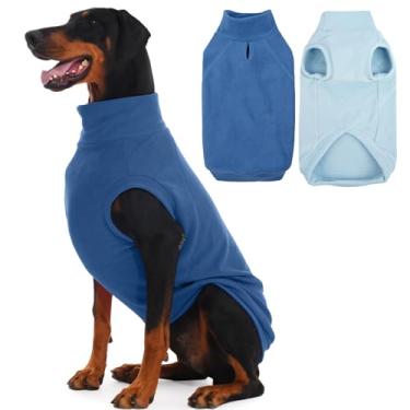 Imagem de IECOii Pacote com 2 suéter de lã grande para cães 5GG, casaco elástico macio para clima frio, moletons quentes com orifício para trela, lavável na máquina, ambientes internos e externos (tamanho 5GG