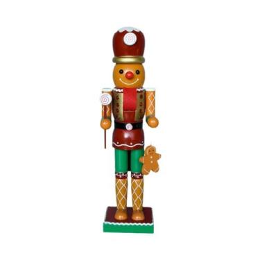 Imagem de Boneco De Natal De Madeira De 35cm E 38cm, Quebra-Nozes, Homem De Geng