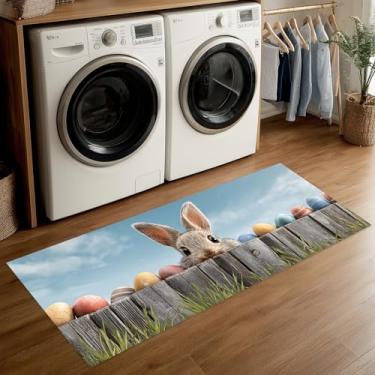 Imagem de ANNA QUEEN Tapete de lavanderia 50 x 129 cm – Tapete antiderrapante para cozinha rústica, entrada, cabana e decoração de casa