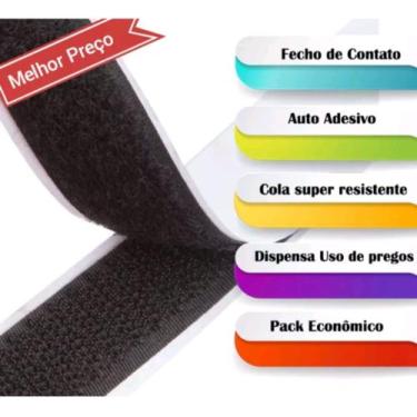 Imagem de Fecho Contato tiras autocolantes Auto Adesivo 1,6cm Macho e Fêmea Tela