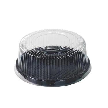 Imagem de 100 Embalagens Para Bolo E Torta 750g Preta Com Tampa Ranhurada Bwb