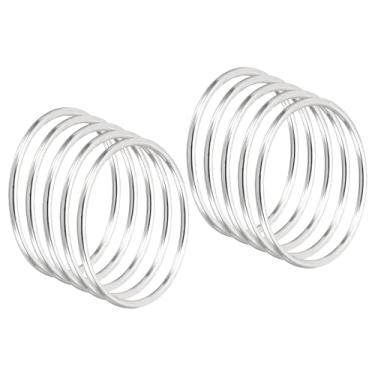 Imagem de Generic Anéis de apanhador de sonhos de 5 cm, 20 peças de guirlanda de macramê de metal floral redondo para decoração de Natal, casa, carro, faça você mesmo, artesanato, casamento, decoração de parede