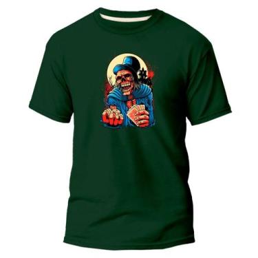 Imagem de Camiseta Algodão Premium Estampa Digital Caveira Poker DTF - Pavesi, V