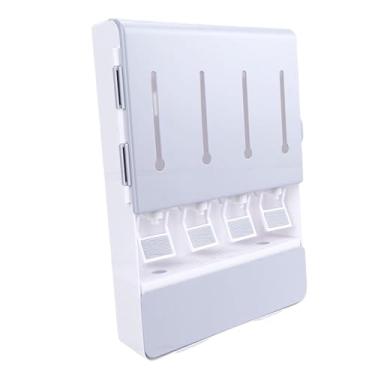 Imagem de Luocute Rack de Tempero Montado na Parede, Caixa de Armazenamento de Condimentos Multifuncional Com Frascos de Vidro Transparentes para Organizador de Molho de Soja de Vinagre de óleo