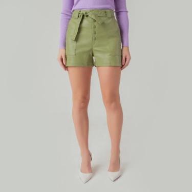 Imagem de Shorts susie couro com botões feminino - Susie Modas, Verde, P