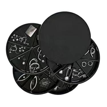 Imagem de AYNEFY Caixa Organizadora de Brincos de Anel, Estojo de Joias de Viagem Multicamadas Caixa de Tesouro Portátil de Grande Capacidade, Capa de Veludo Macio, Suporte à Prova de Poeira para (Preto)