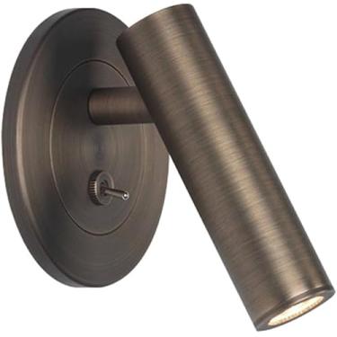 Imagem de Lâmpada De Parede De Cabeceira Led Luz De Leitura De Montagem Na Parede Arandela De Parede Embutida Com Interruptor Projetor Giratório De Parede Moderno Arandelas De Cabec, Brushed Bronze