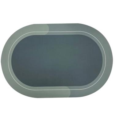 Imagem de KIT1~KIT4 Tapete Banheiro Super Antiderrapante Absorvente de Secagem Rápida Para Banheiro/Cozinha/Porta De Entrada (3,Verde escuro(Redondo))