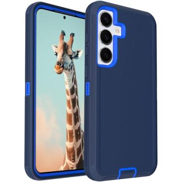Imagem de Aliruke Capa para Samsung Galaxy S25 Plus, proteção contra quedas de 5 metros, antiderrapante, à prova de choque, capa de telefone resistente de 3 camadas com capa à prova de poeira, azul