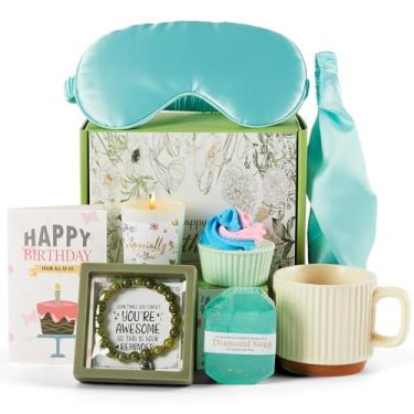 Imagem de Conjunto de canecas de presente de aniversário para mulheres, cestas de spa, caixa de presente, ideias de presentes de feliz aniversário exclusivas para mulheres, mãe, amiga, irmã, esposa, filha
