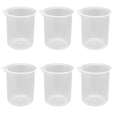 Imagem de Waziaqoc Copo de plástico graduado de 200 ml (pacote com 6), copo medidor de PP transparente para laboratório de cozinha