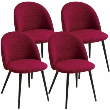 Imagem de Conjunto de 2 capas para cadeiras de sala de jantar, capas protetoras para cadeiras com encosto curvo e sem braços, ideais para cozinha, escritório e sala de estar.