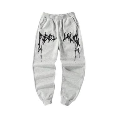 Imagem de Leggings Esportivas Masculinas Casuais De Malha Lisa Com Cordão Ajustá