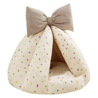 Imagem de KiBcsLic Casinha para Hamster, Cama para Pequenos Animais, Esconderijo Aconchegante, para Dormir Ideal para Hamsters, Porquinhos-da-Índia, Chinchilas e, Bege 50x37cm