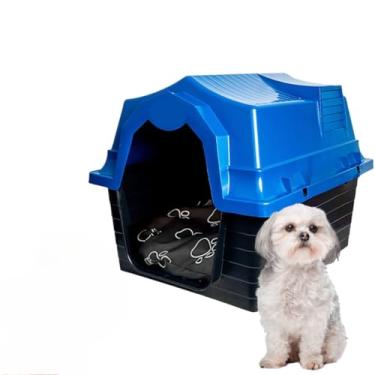 Imagem de Casinha de cachorros equipada com cama, adequada para 3 ou 4 cães de pequeno ou médio porte(AZUL - N3,COM COLCHÃO)