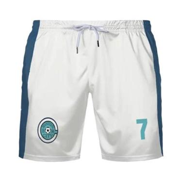 Imagem de Shorts De Futebol Juvenil Blue Lock Anime Nagi Isagi, Secagem Rápida E