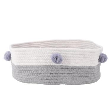 Imagem de Siwoted gato scratcher cama cesta corda de algodão mão tricô elegante olhar gato dormir cama coçando esteira para casa interior (Cinza)