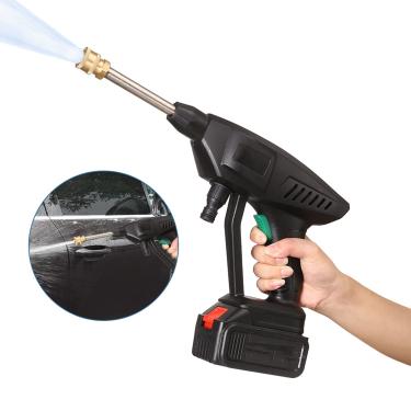Imagem de Máquina de lavar de carro sem fio, pistola de água de alta pressão, máquina de lavar de carro portátil recarregável de alta potência, artefato de limpeza de bomba de água de bateria de lítio doméstica