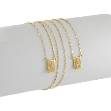 Imagem de Escapulário Feminino Ouro 18k 750 São Jorge E Sagrado 60 Cm - JOIE JOI