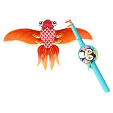 Imagem de harayaa Pipa de praia para crianças, brinquedo divertido para toda a família, e para ao ar livre em parques, quintais, jardins, Peixe Dourado