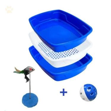 Imagem de Caixa Areia Furba Cat Clean Com Peneira + Brinquedos Para Gatos - luna