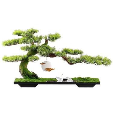 Imagem de Árvore artificial simulação criativa de pinho acolhedor ornamentos decorativos sala de estar varanda mesa planta verde bonsai decoração casa plantas falsas árvore falsa (A)