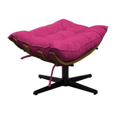 Imagem de Puff Decorativo Costela MR01 Base Giratória Suede - Doce Sonho Móveis,