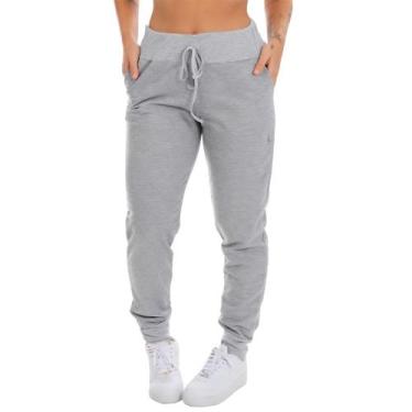 Imagem de Calça Feminina Moletinho Mescla Fristyle Jogger Com Bolso, M