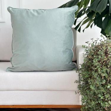 Imagem de Capa de Almofada Veludo Decorativa 60x60 Verde Claro - AMOFADAS