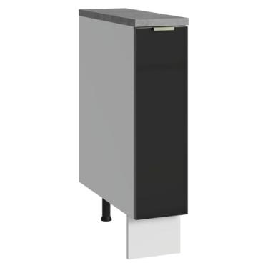 Imagem de Balcão Porta-temperos 20cm 1 Porta (com Tampo) Branco/preto Lux Madesa