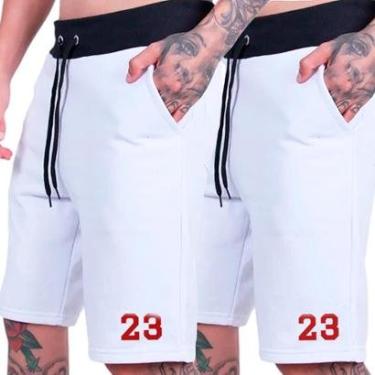 Imagem de Kit 2 Bermudas Moletom Esportivas Shorts Basquete Americano 23 Plus Size-Masculino