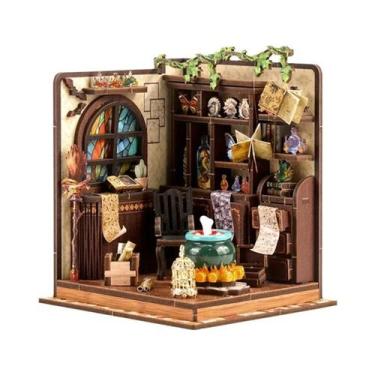 Imagem de Mini Casa De Bonecas De Madeira, Quebra-Cabeça 3D DIY, Kit De Casa Peq