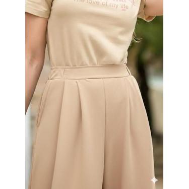 Imagem de Calça Pantalona Duna Elegante Social Reta Com Cós Frontal Liso Tam. G 