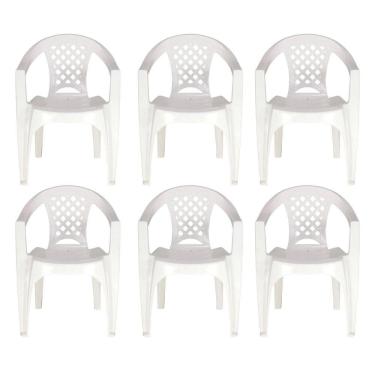 Imagem de Kit 6 Cadeiras Tramontina Iguape Polipropileno com Bracos Empilhaveis