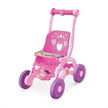 Imagem de Carrinho De Boneca Princesas Infantil Disney Decorado Resistente +3 An