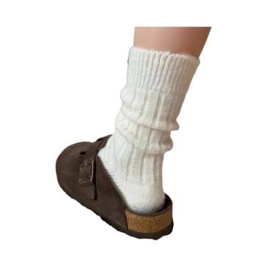 Imagem de Meias Longas Térmicas De Lã Cashmere Para Mulheres, Moda Japonesa, Cor