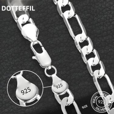 Imagem de Colar Masculino De Corrente 8MM 40-75 Cm Prata 925 Joia De Luxo Presen