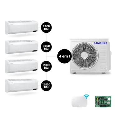 Imagem de Quad-Split Samsung WindFree 28.000 BTUs (Hi Wall 2x9.000 + 2x12.000) Quente/Frio com WiFi