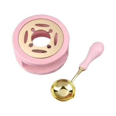 Imagem de Conjunto De Selos De Cera De Madeira Com Forno De Fusão, Colher E Aque