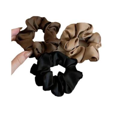 Imagem de Conjunto De Scrunchies De Cabelo Vintage Francês Em Cetim Para Mulhere