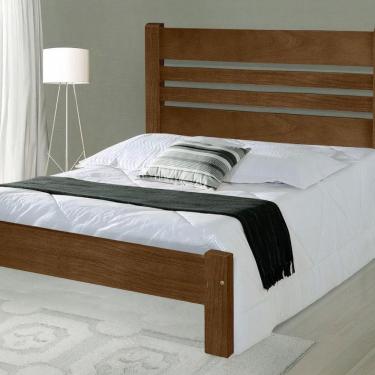 Imagem de Cama de Casal Moscou de Madeira Maciça Angelim Imbuia