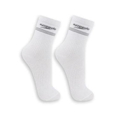 Imagem de Meia Esportiva Cano Médio Speedo 8030, Branco, 39-44