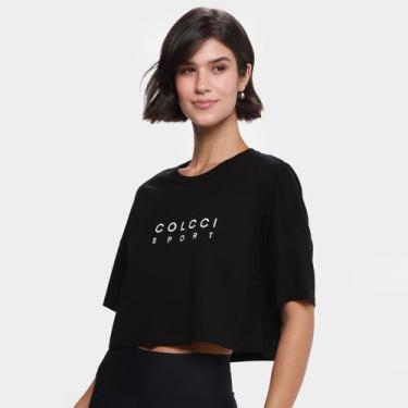 Imagem de Camiseta Colcci Cropped Feminina, Preto, M