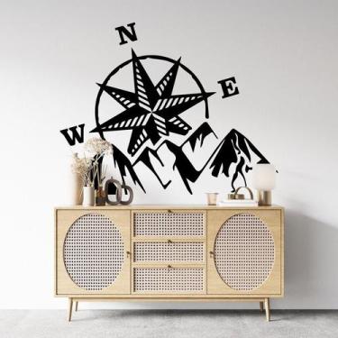 Imagem de Adesivo de parede  bussola - Ambiente dekorado, 50cm, preto