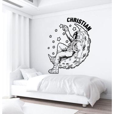 Imagem de Adesivo de parede  astronauta infantil - Ambiente dekorado, 40cm, pret